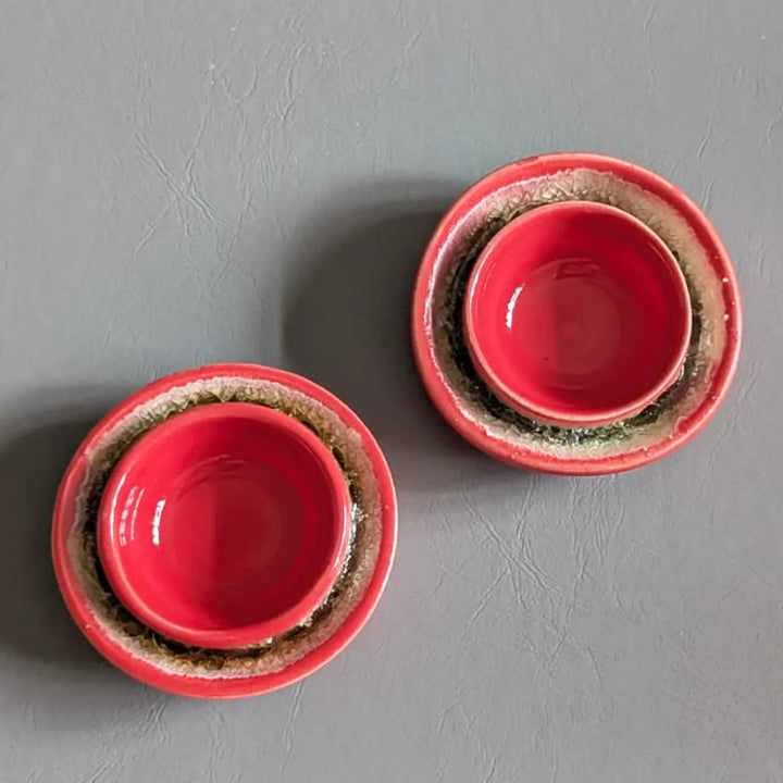 Hand-Painted Decorative Round Ceramic Tealight Holders
