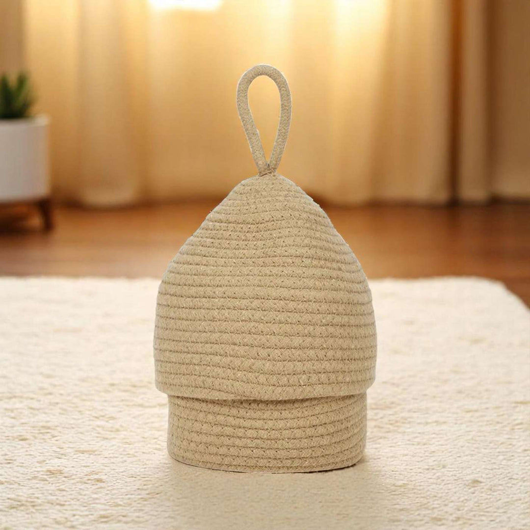 Cute Multipurpose Coil Basketry Handmade Foldable Cotton Rope Baskets For Kids