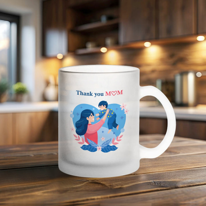 Printed Mother And Child Theme Glass Mug