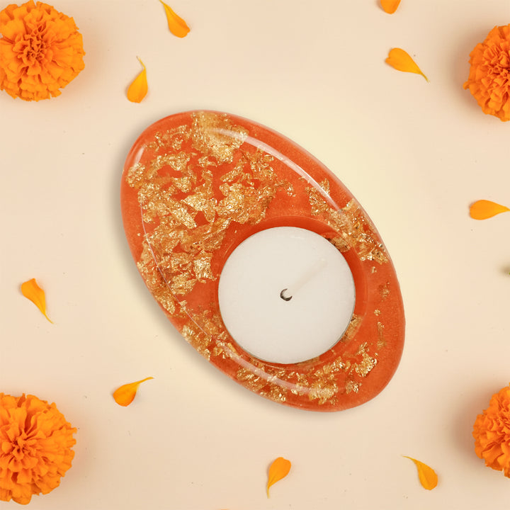 Handmade Decorative Oval Resin Tealight Holder