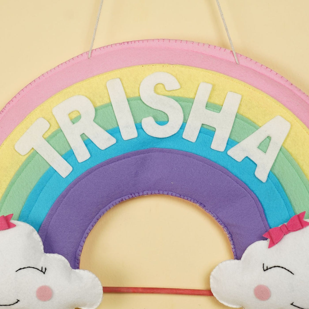 Handcrafted Personalized Rainbow Themed Hair Clip Organizer for Kids