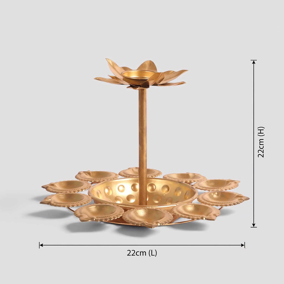 Handmade Detachable Urli-Style Metal Tealight Holder For Pooja Room Decor