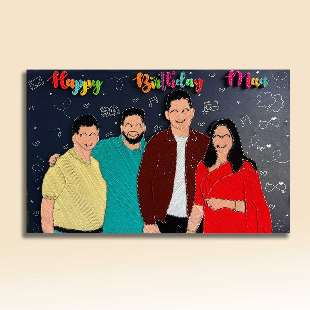 Photo Personalized String Art Family Theme Wooden Decorative Plaque
