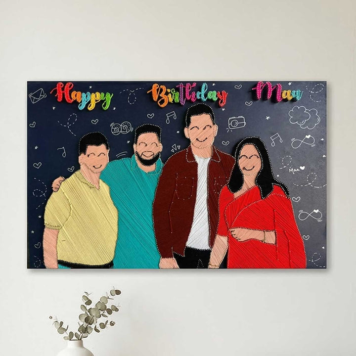 Photo Personalized String Art Family Theme Wooden Decorative Plaque