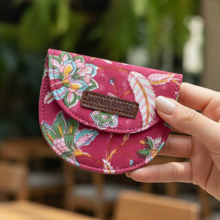 Gulabi Hand Block Printed Coin Pouch