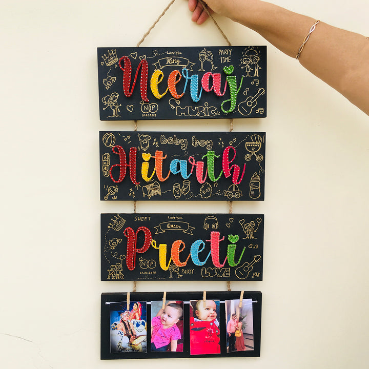 String Art Family Nameplate Personalized Wall Hanging - Zwende