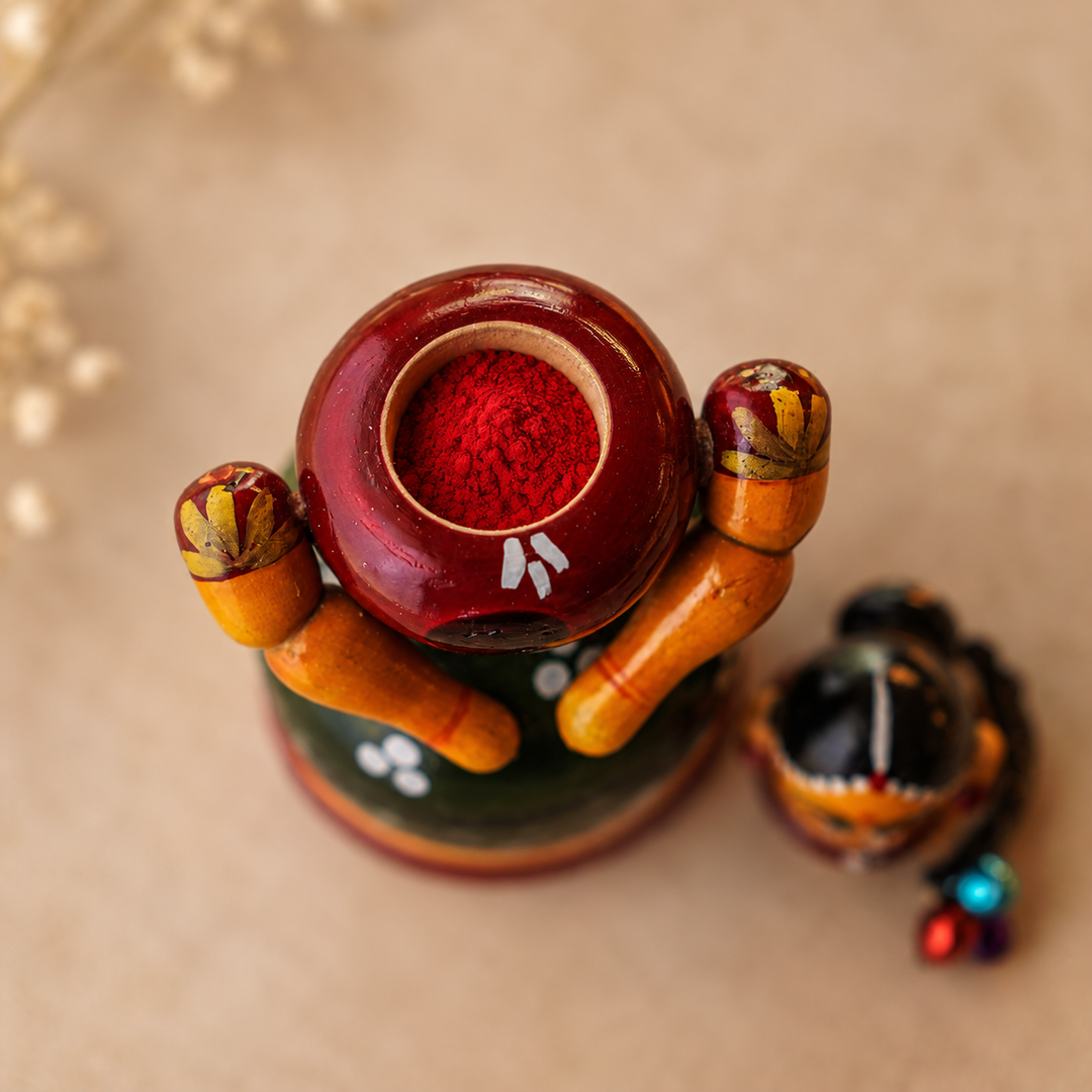 Handmade Woman Small Wooden Golu Doll Toy For Festive Decor