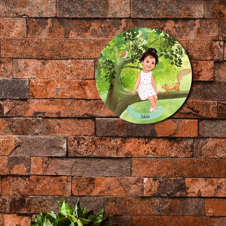 Photo Caricature Kids Nameplate with Stand