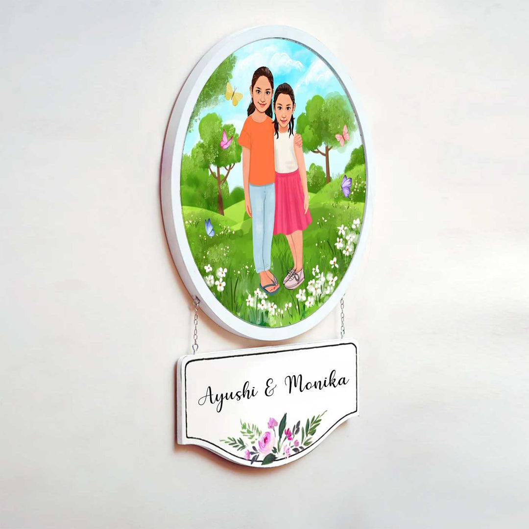 Photo Caricature Hanging Kids Nameplate