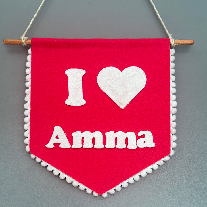Personalized Handmade I Love Maa Felt Bunting For Mothers