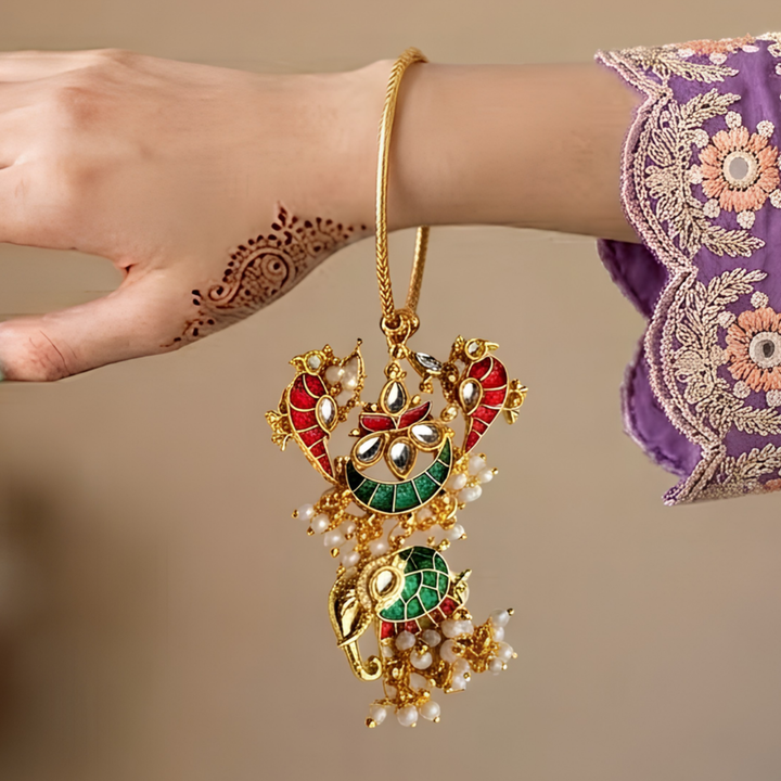 Handcrafted Meenakari Elephant Bangle Lumba Rakhi For Bhabhi
