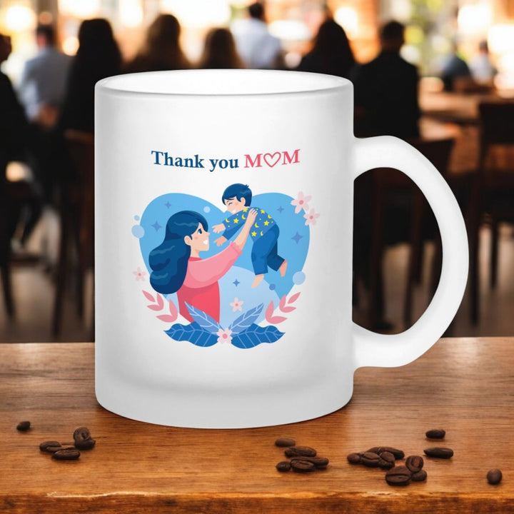 Printed Mother And Child Theme Glass Mug