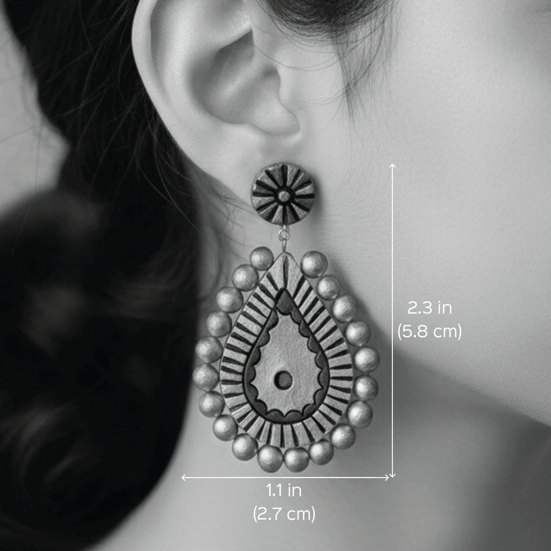Handmade Ornate Terracotta Earrings