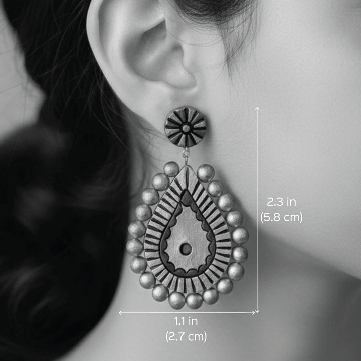 Handmade Ornate Terracotta Earrings