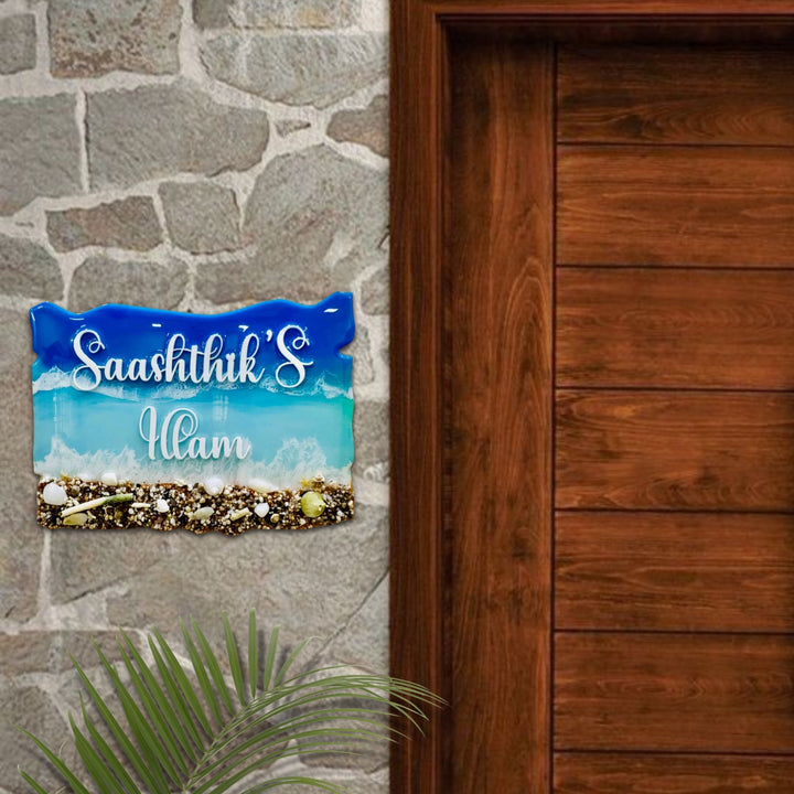 Personalized Light Ocean Theme Resin Name Plate