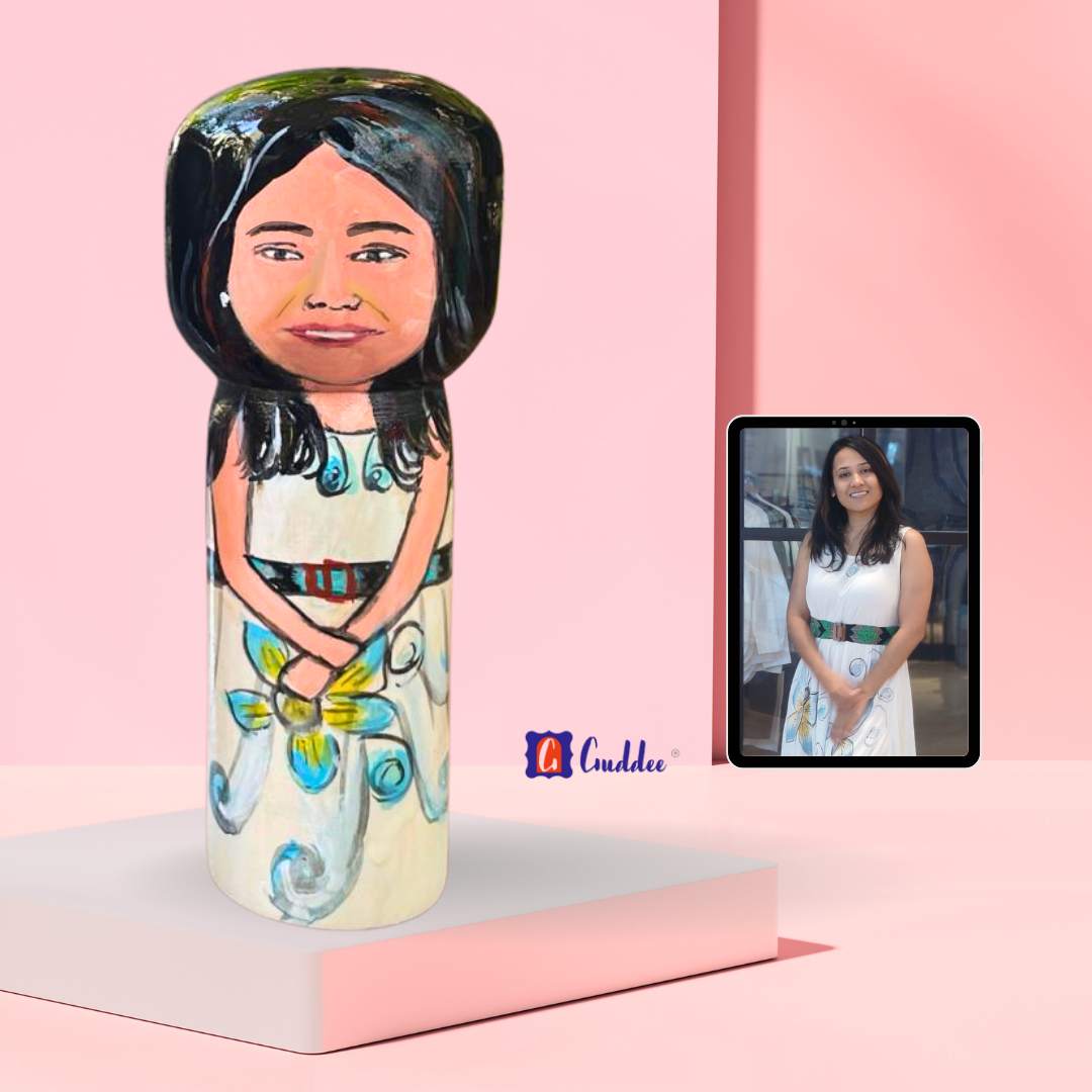 Personalised Hand painted wooden Doll - Female - Large