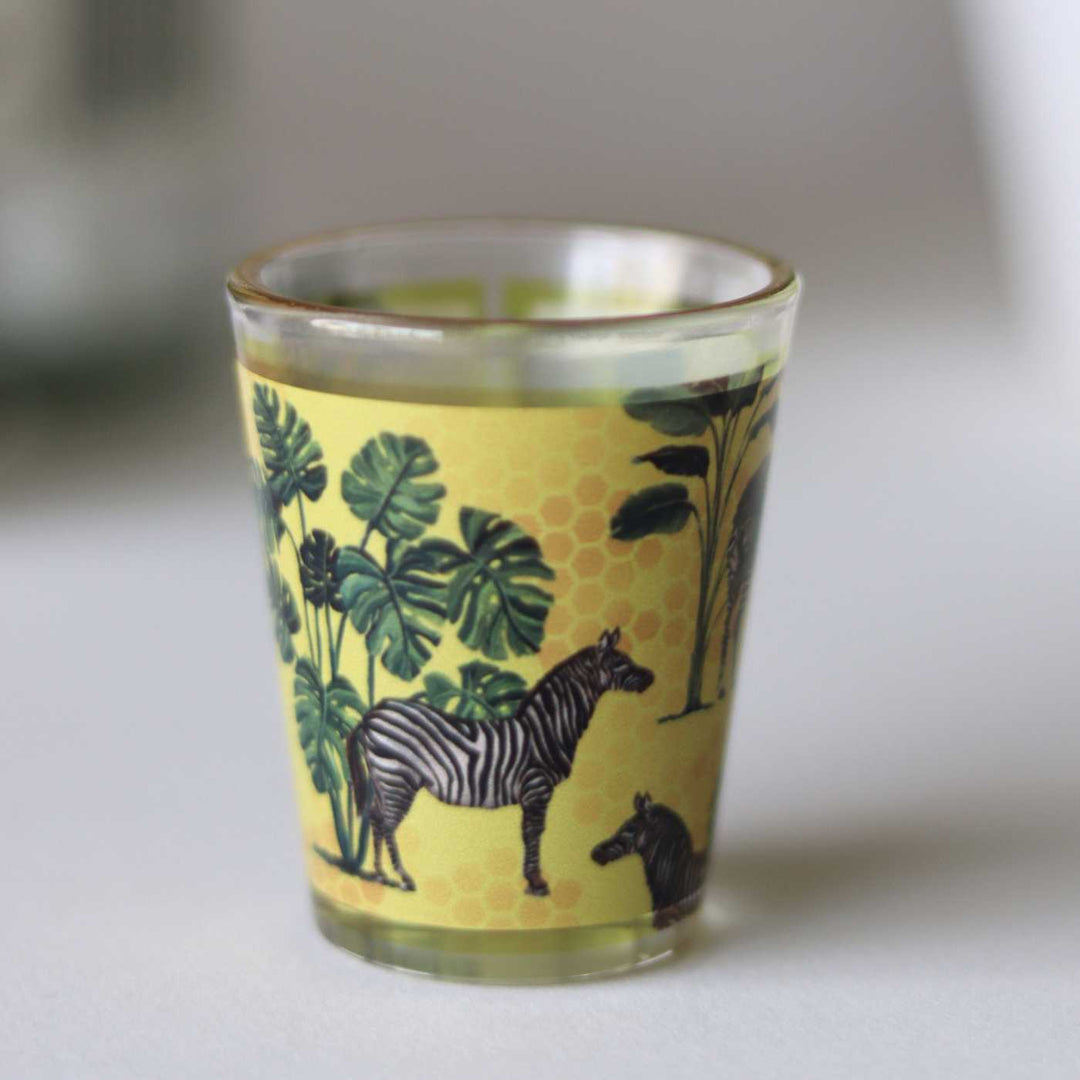 Gold Rim Animal Print Shot Glasses I Set of 4