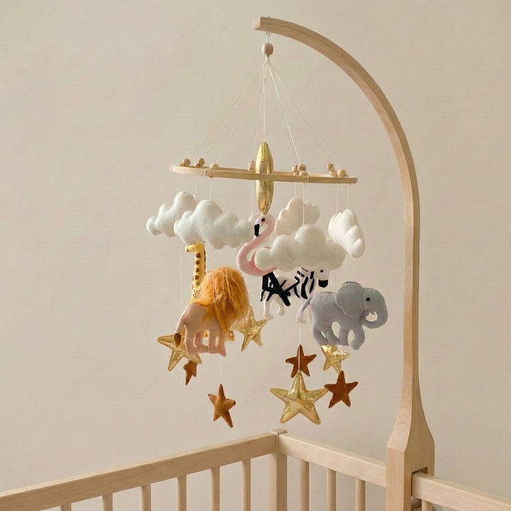 Handcrafted Kid's Jungle Themed Crib and Cot Mobile