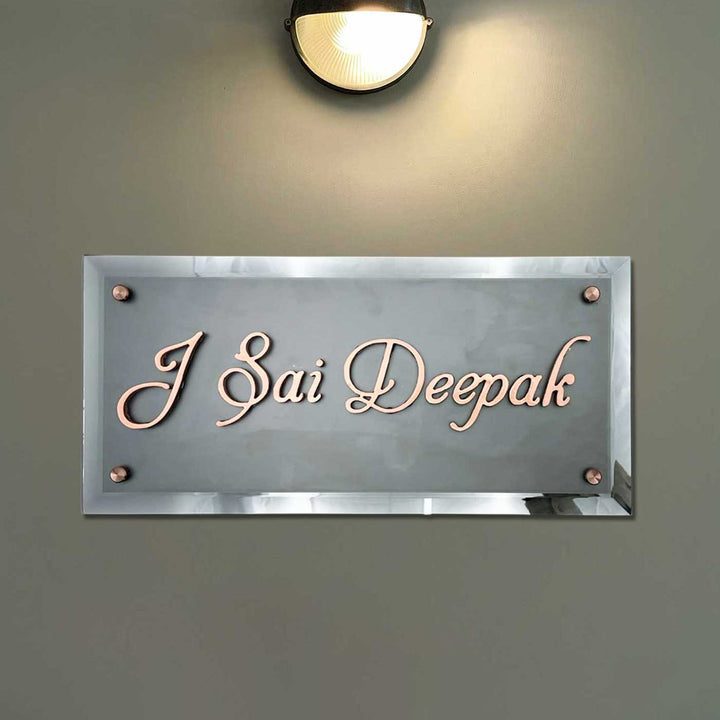 Personalized Weatherproof Grey Rectangle Copper Stainless Steel Name Plate