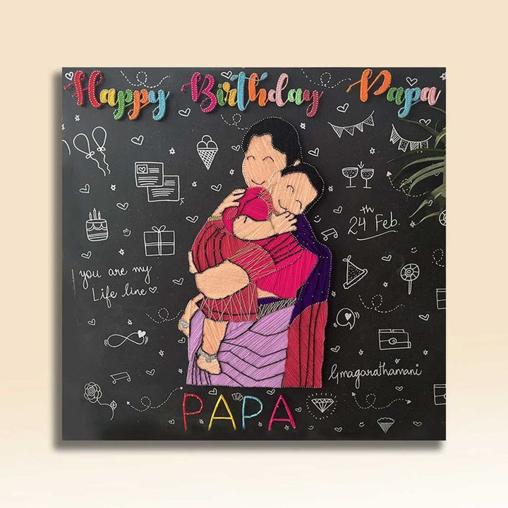 Photo Personalized String Art Birthday Bliss Wooden Name Plate