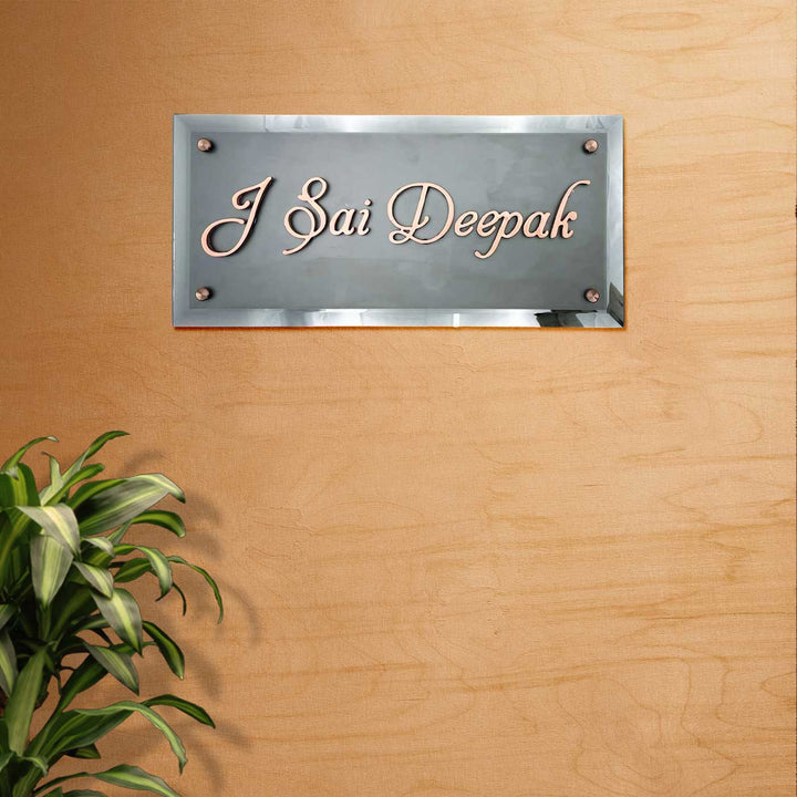 Personalized Weatherproof Grey Rectangle Copper Stainless Steel Name Plate