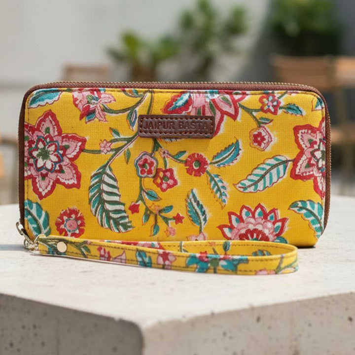 Basant Hand Block Printed Wrist Clutch