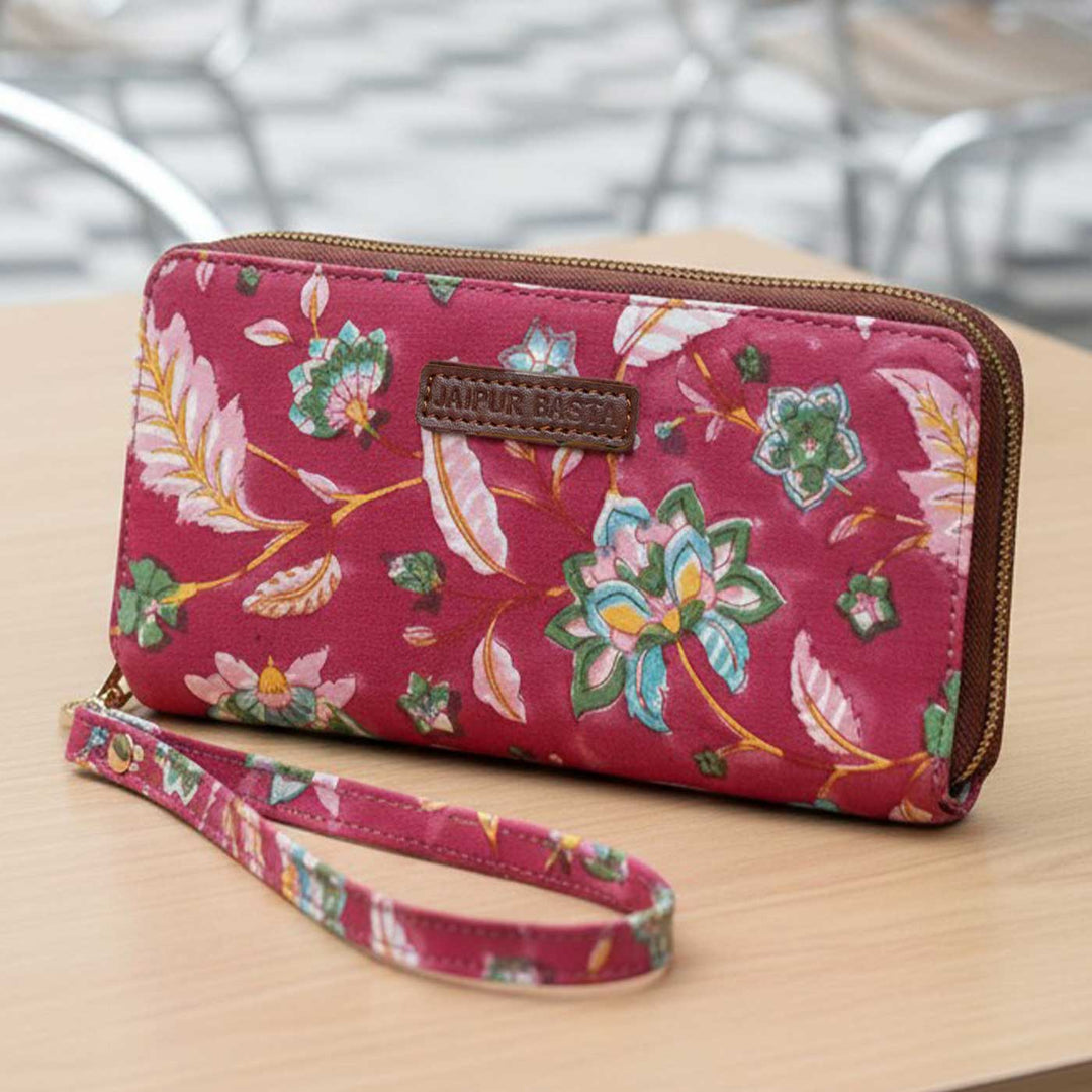 Gulabi Hand Block Printed Wrist Clutch