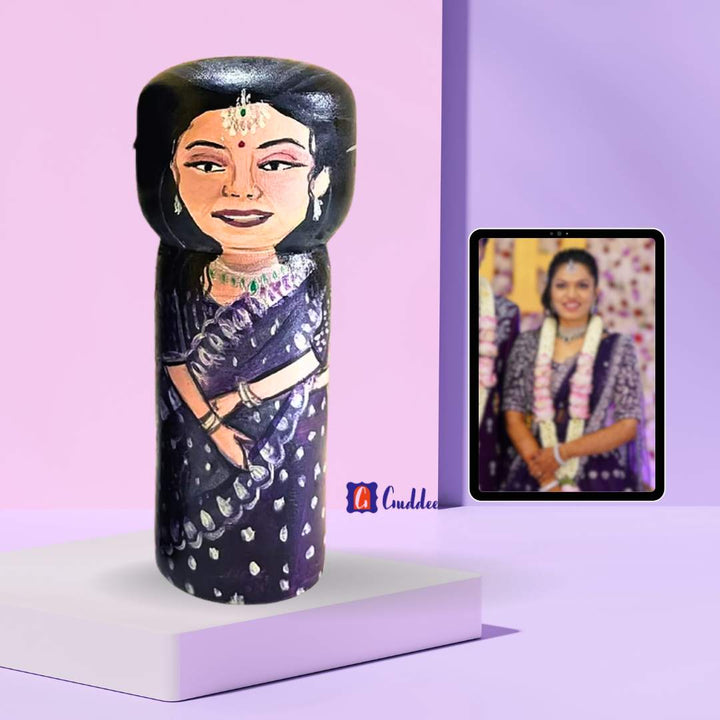 Personalised Hand painted wooden Doll - Female - Large