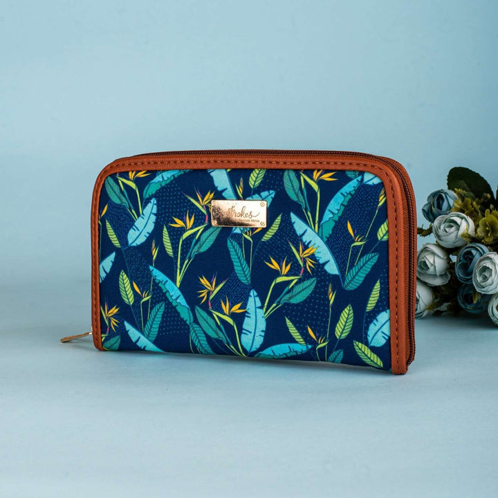 Birds of Paradise Vegan Leather Zipper Wallet