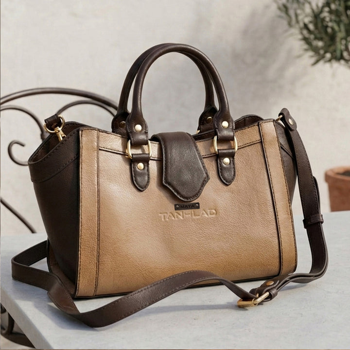 Personalized Olive Brown Serena Leather Handbag