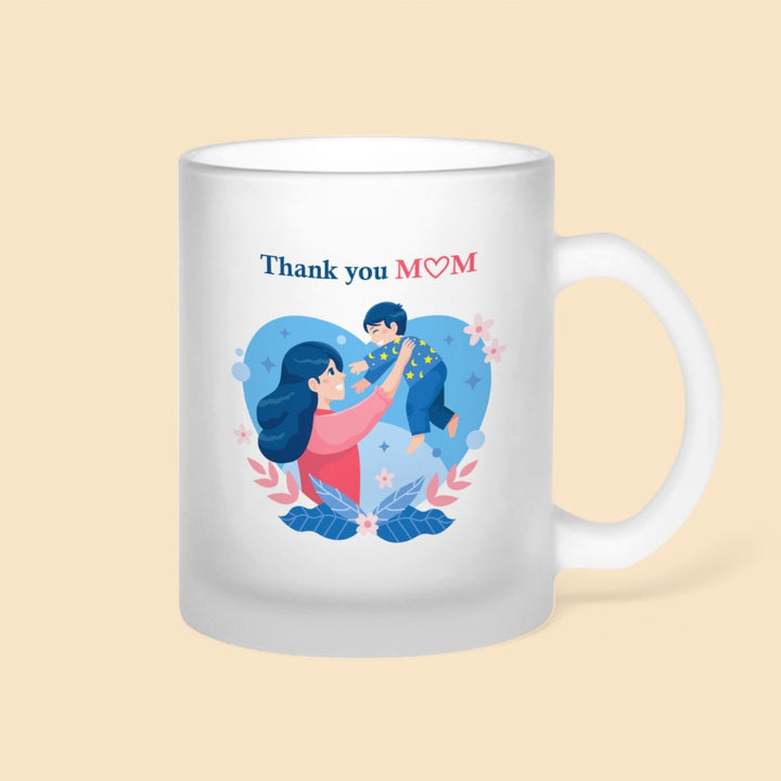 Printed Mother And Child Theme Glass Mug