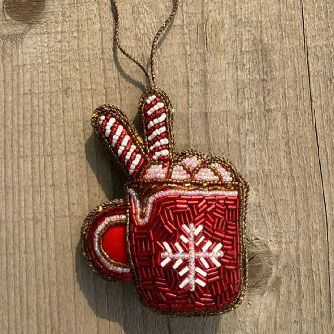 Hot Chocolate Premium Zardozi Christmas Ornament