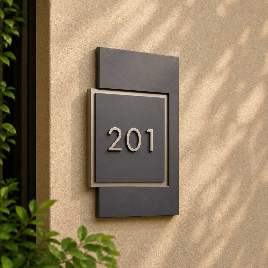 Personalized Minimalist House Number Layered Acrylic Name Plate For Home