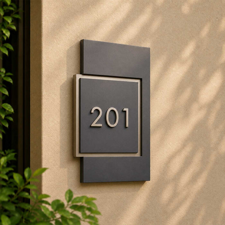 Personalized Minimalist House Number Layered Acrylic Name Plate For Home