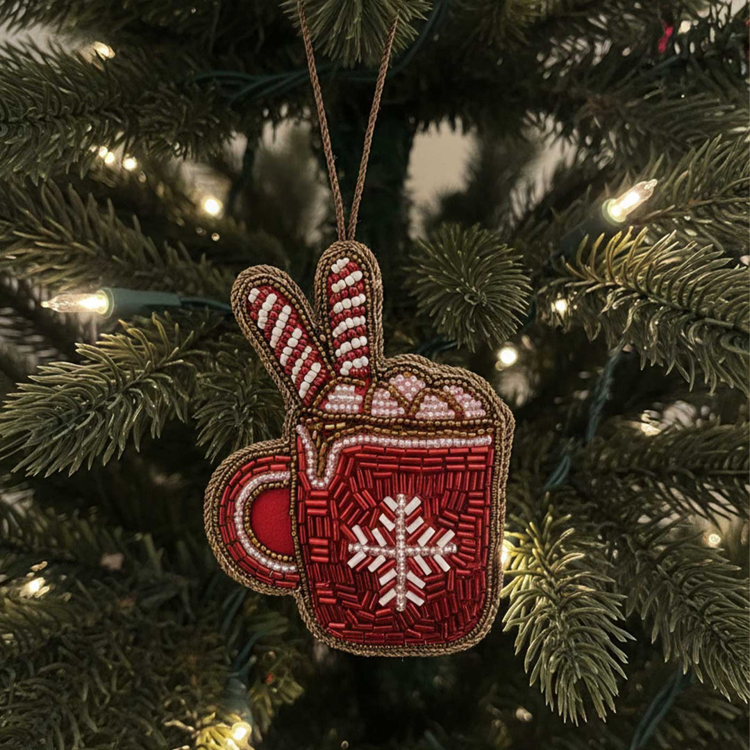 Hot Chocolate Premium Zardozi Christmas Ornament