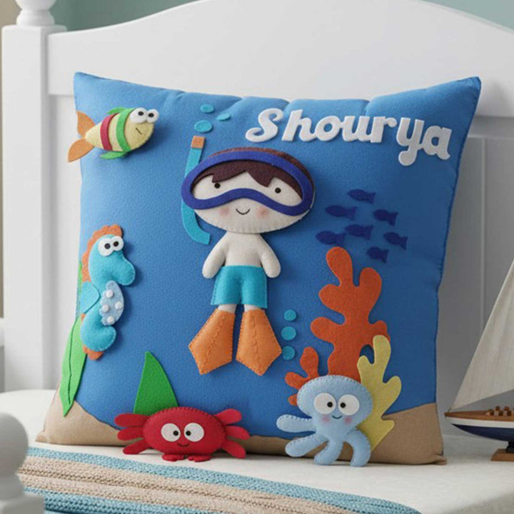Personalised 3D Underwater Scuba Felt Pillow