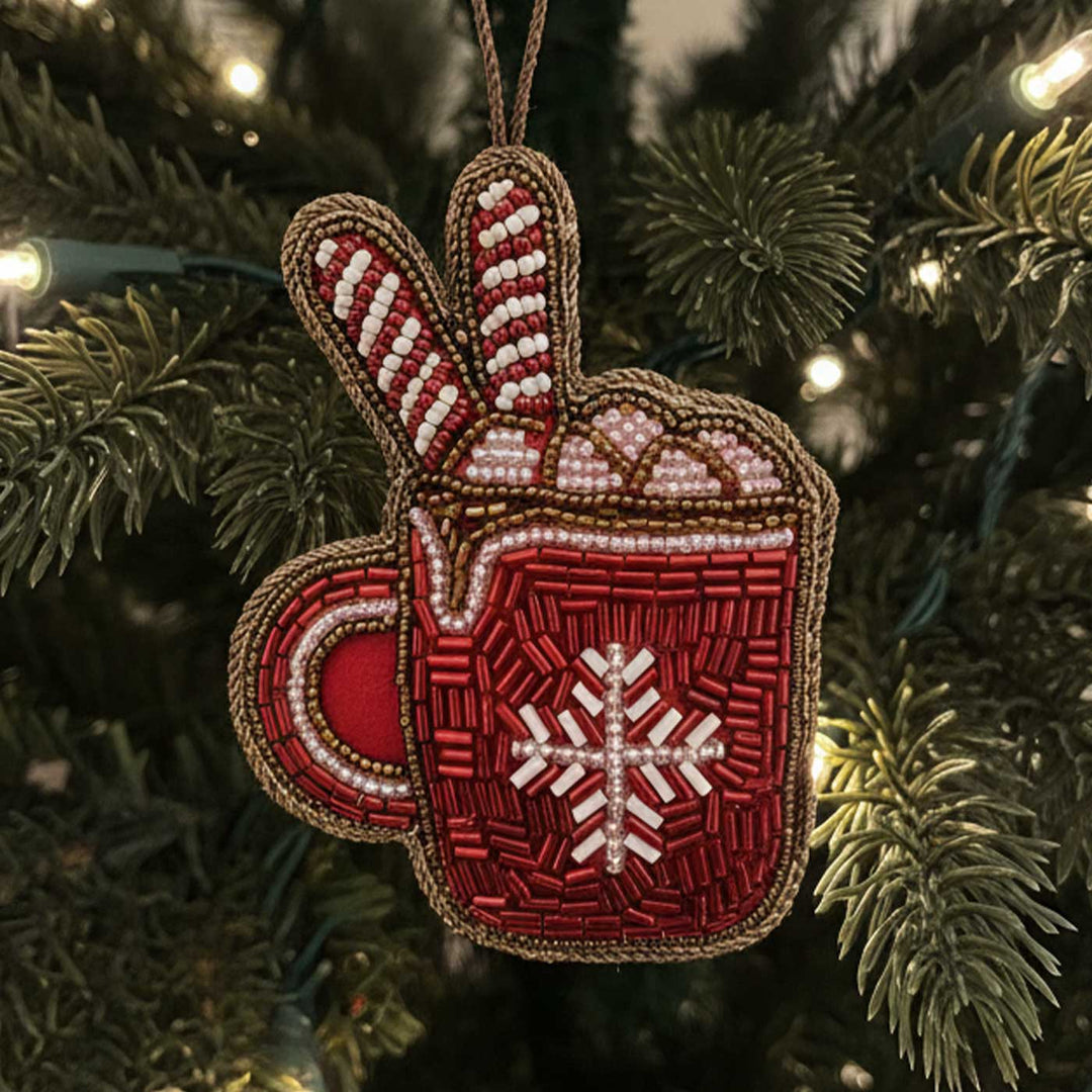 Hot Chocolate Premium Zardozi Christmas Ornament