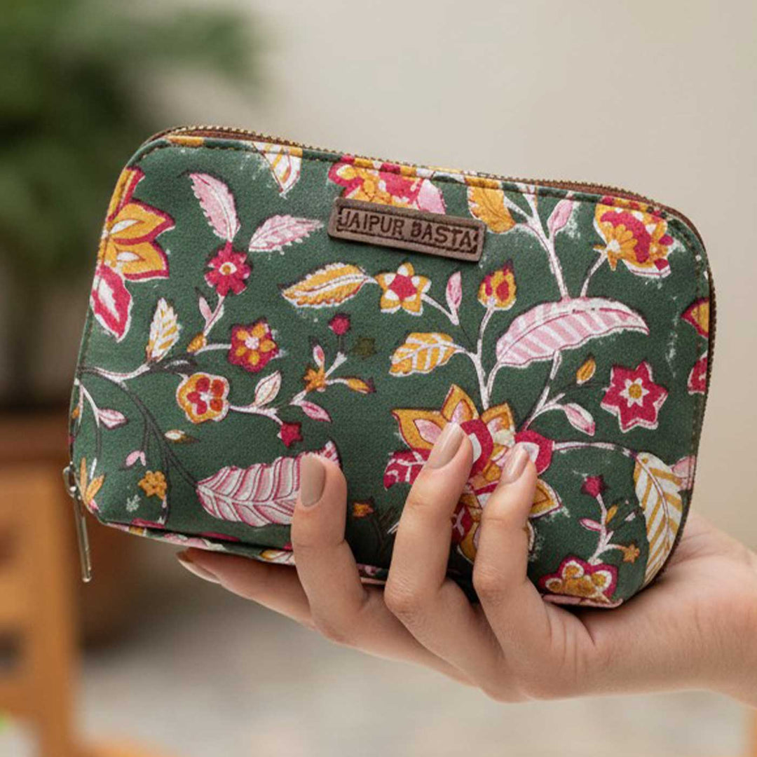 Raas Hand Block Printed Oval Pouch