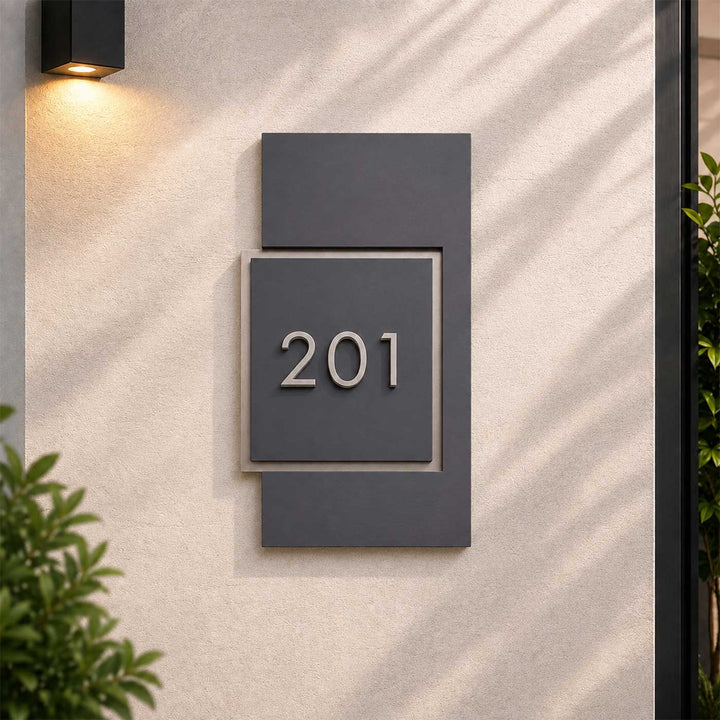 Personalized Minimalist House Number Layered Acrylic Name Plate For Home