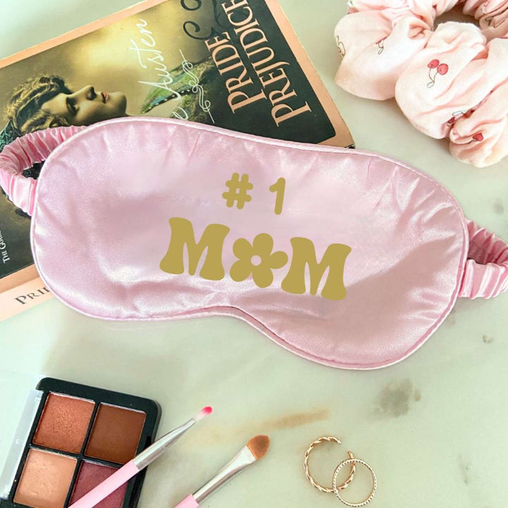 Customized Handmade Printed Mom Theme Satin Eye Mask