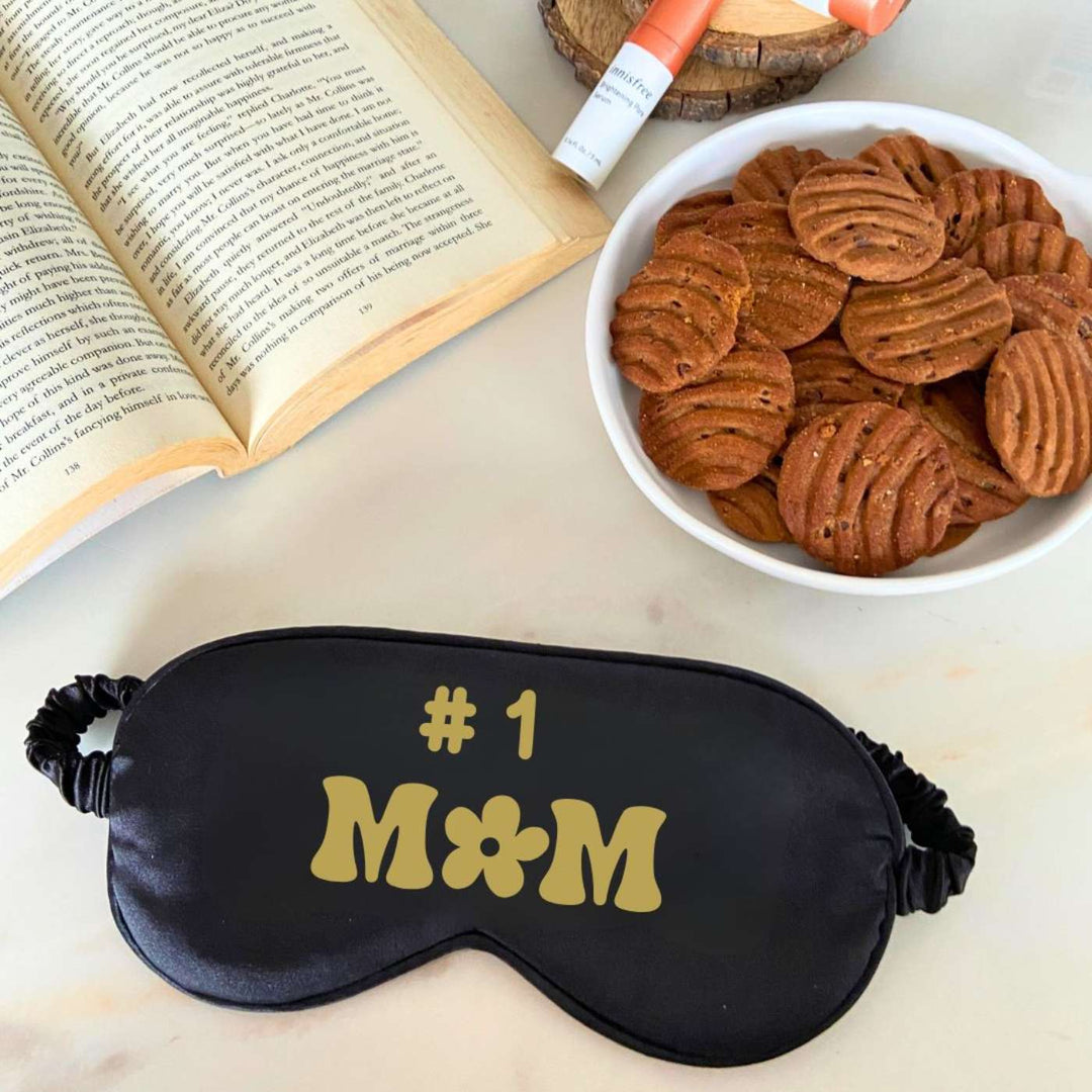 Customized Handmade Printed Mom Theme Satin Eye Mask