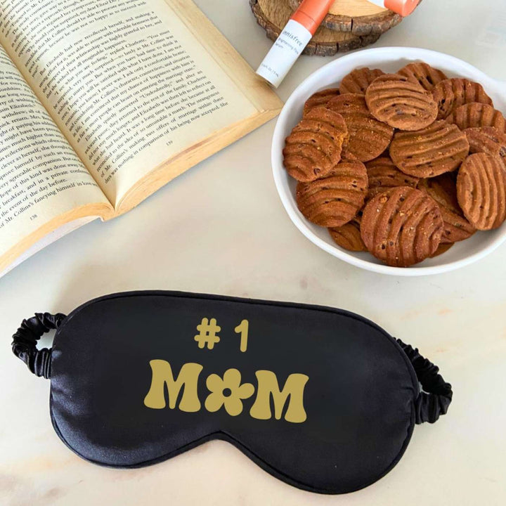 Customized Handmade Printed Mom Theme Satin Eye Mask