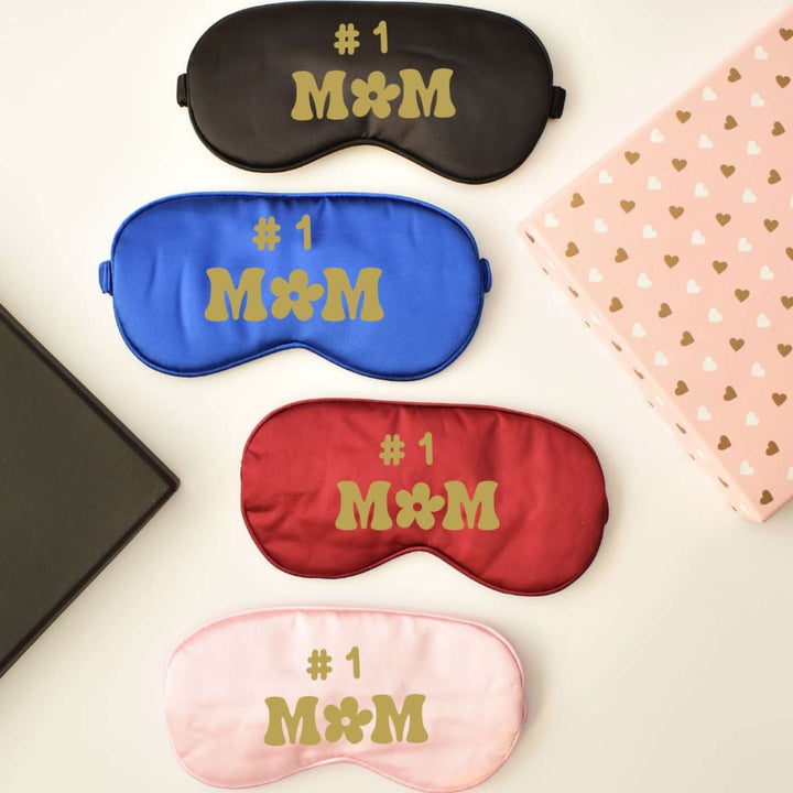 Customized Handmade Printed Mom Theme Satin Eye Mask