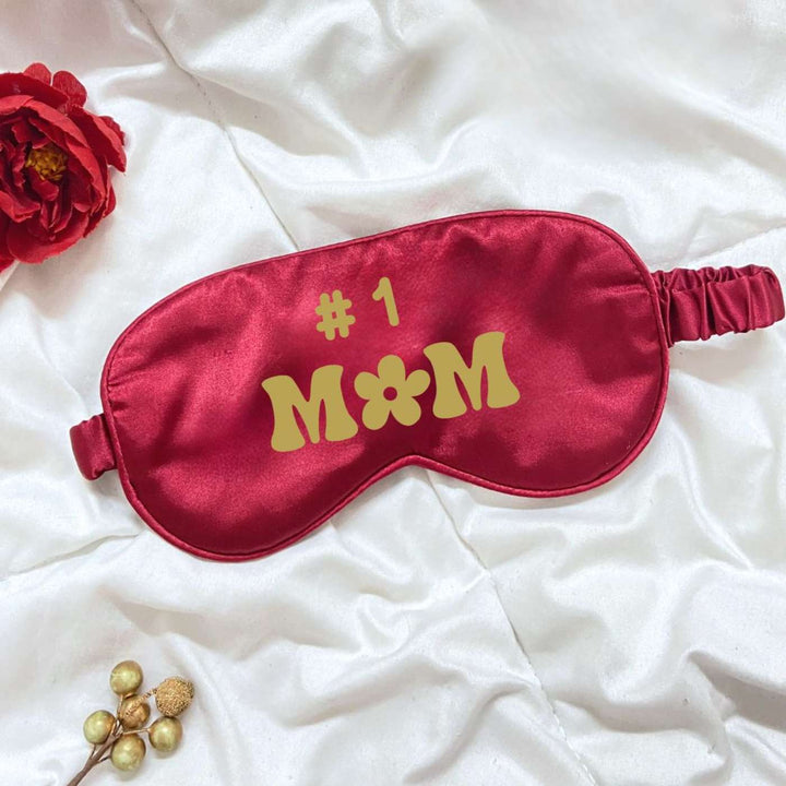 Customized Handmade Printed Mom Theme Satin Eye Mask