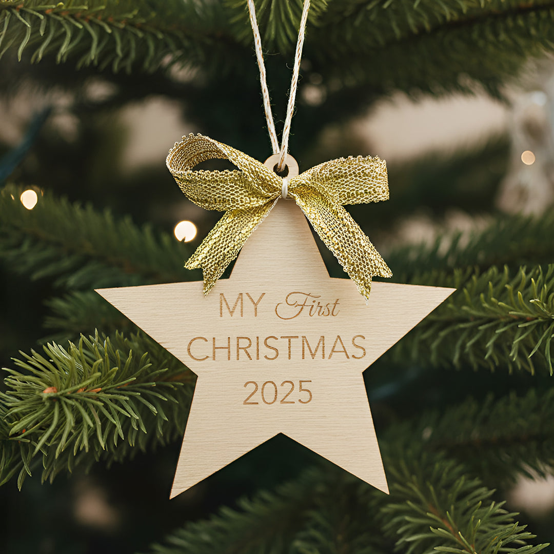 Handmade "My First Christmas" MDF Wood Ornament For Tree Decoration