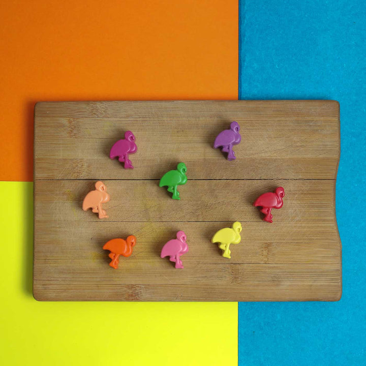 Handmade Non-Toxic Mini Flamingo Crayons | Set Of 8
