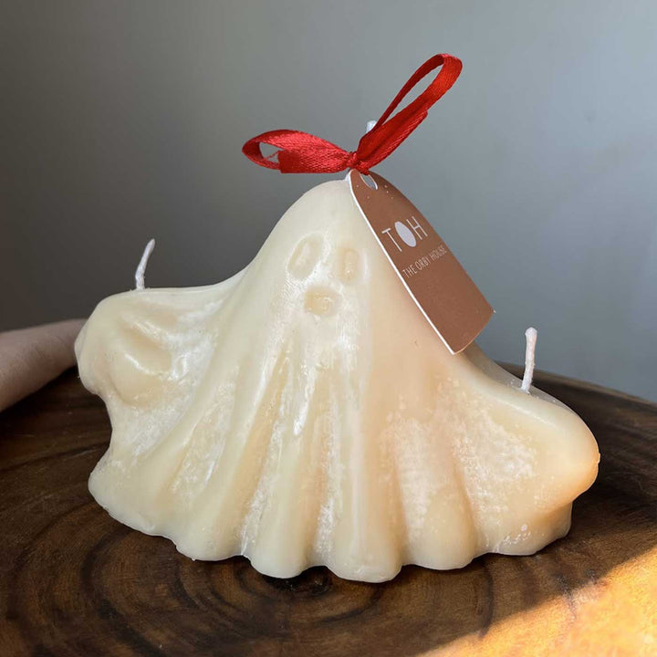 Handmade Xmas Holiday Special Ghost Pillar Candle For Christmas Decoration
