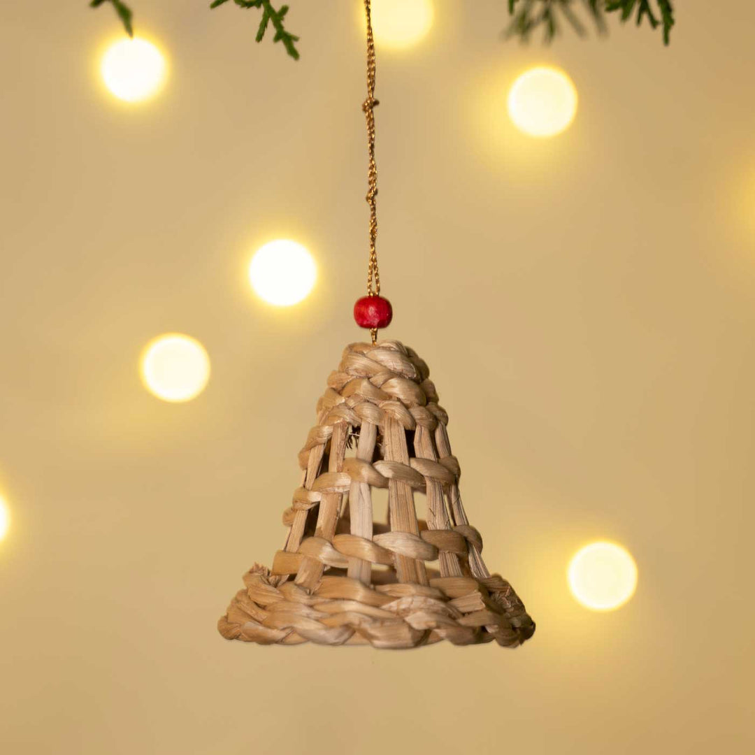 2 Pc | Handmade Banana Bark Bell Hanging Ornaments