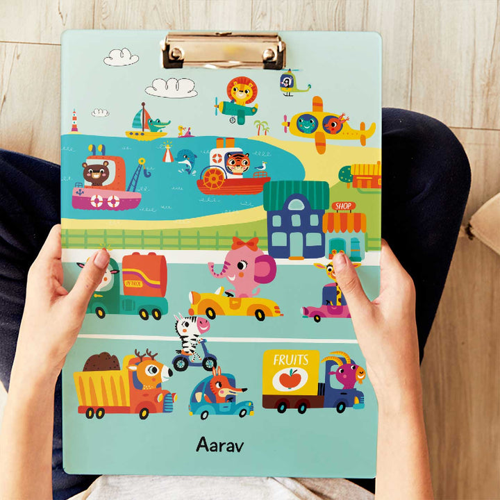 Personalized Let's Travel Theme Acrylic Clipboard