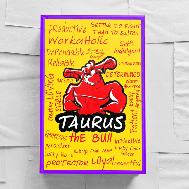 Printed Taurus Theme Ruled Notebook | A5 | 50 Pages